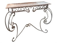Marble Top Wall Mount Galvanized Table