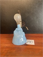 VTG Victorian lady blue glass lamp art deco