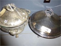 2 silver toned dishes