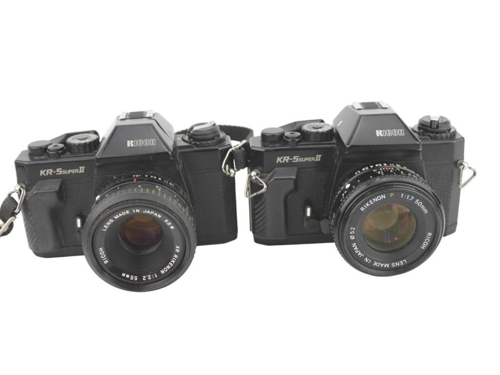 TWO RICOH KR-5 SUPER II 35MM SLR CAMERAS