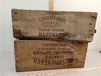 Lawrence Bros wood crate & E.H Sargent & Co wood