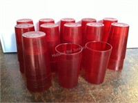 24 Red Plastic Cambro 4 3/8" Cups