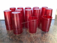 24 Red Plastic Cambro 4 3/8" Cups