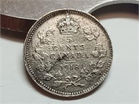 OF) 1918 Canada silver 5 cents