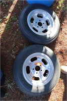 2 Nostalgia Aluminum Wheels 50.6-15 Tires 4 3/4 Lg