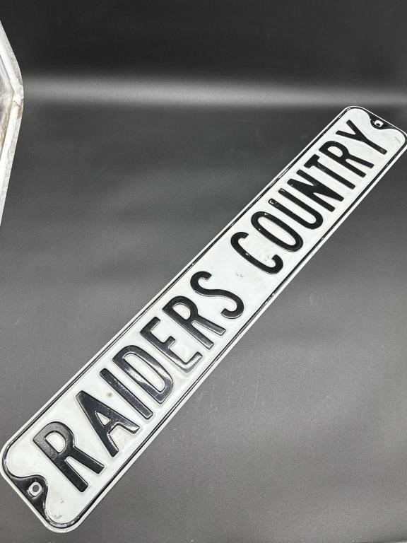 Vintage Raiders Metal Sign "RAIDERS COUNTRY"