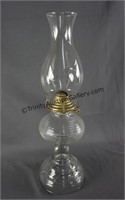 Beehive Pressed Glass Oil Lamp c.1920's