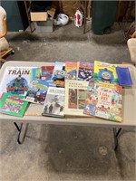Assorted books, mostly children’s