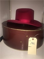 VINTAGE WOMEN'S SHEPLERS RED WOOL COWBOY HAT