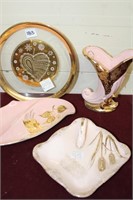 M/C Pottery & Gold Glass Plate
