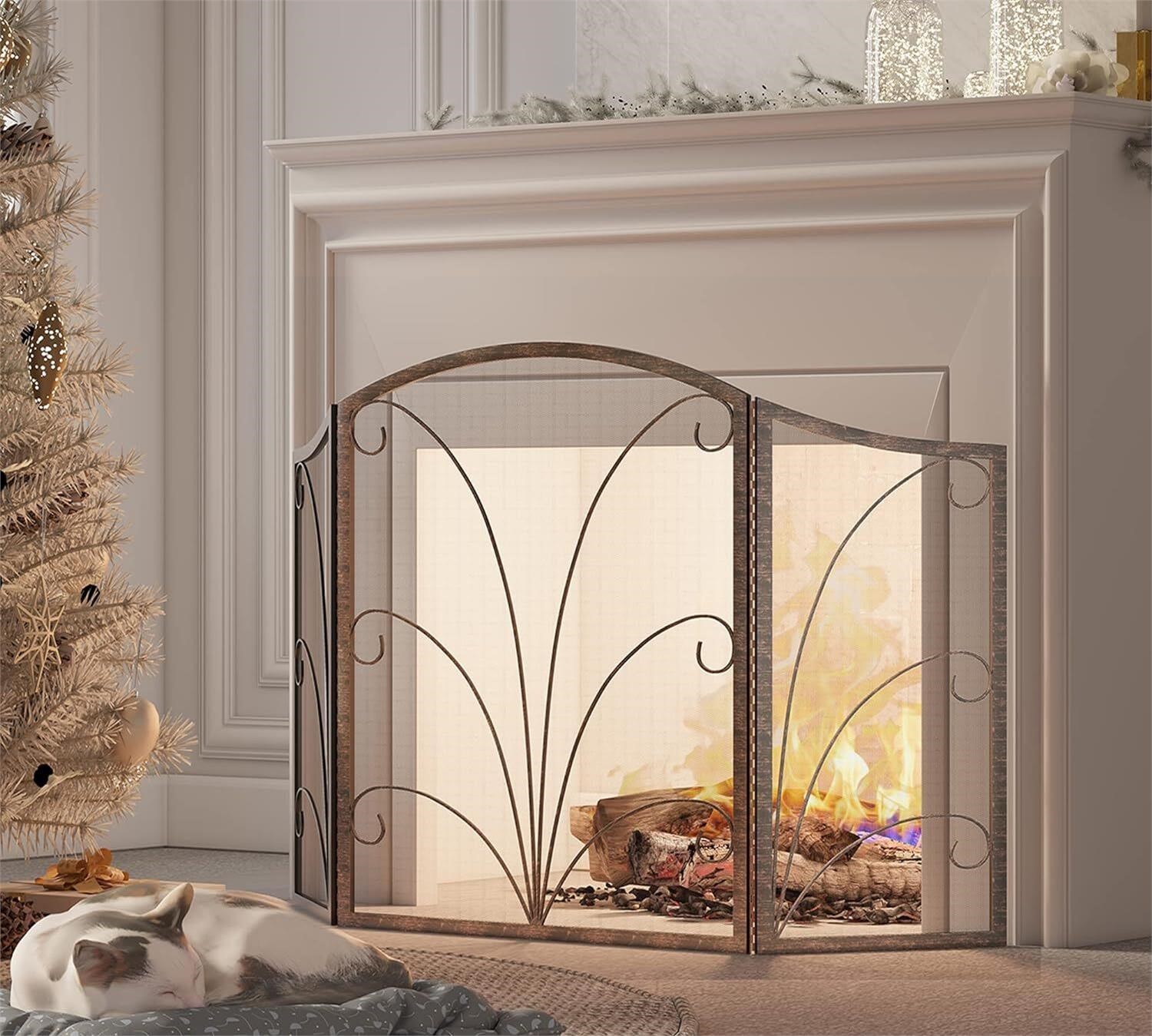 Kingson 3-Panel Arched Fireplace Screen