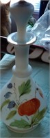 Handmade Painted Glass Vase w/ Stopper