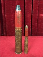 2 Military Practice Shells - Dummy Rounds - Note