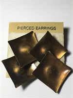 Vintage Brass Pierced Earrings Collectible