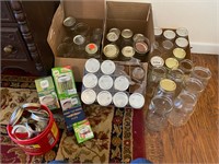 Lot of canning jars & accessories