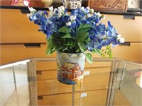 A- HAND PAINTED LONGHORN VASE