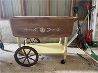 Wooden kitchen cart with wheels
