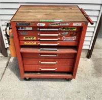 Toolbox On Wheels With Assorted tools