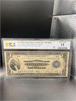 1918 $1 Cleveland Bank Note Graded