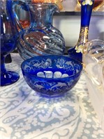 Blue glass dolphin Bowl