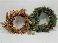 Holiday wreath set of 2