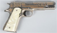 COLT GOVERNMENT MKIV, SERIES 70 NICKEL, ENGRAVED
