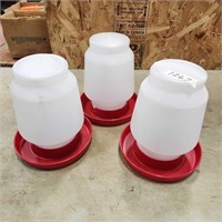 3- Unused 1 gallon Poultry Waterers