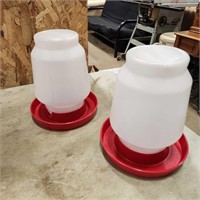 2- Unused 1 gallon Poultry Waterers