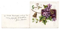 Vintage Christmas Card with Inscription