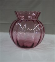 Vintage Pilgram's cranberry pink spiral glass