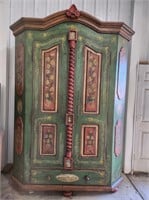 Massive hand crafted, hand painted cabinet