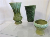 Assorted Ceramic Green Pottery Vases