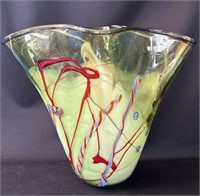 Vintage Murano-style handkerchief vase