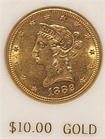 279 - 1882 $10 GOLD COLIN (96)