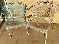Pair of Metal Vintage Mesh Chairs