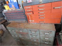 GROUP OF METAL CABINETS - 2 TOOLBOXES HAVE SOME