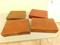 4 wooden silverware boxes