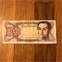 1992 Venezuela 100 Bolivares Banknote