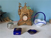 Clock, Glass Basket