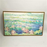 Large Mia framed signed impressionist oil painting