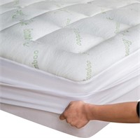 Bamboo Queen Mattress Topper With Pillow Protector