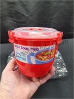 30.4 OZ Large Soup Mug Red