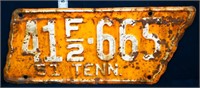 1951 state shape TN license plate