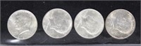 US Coins 1964 Kennedy Halves X 4 AU/BU