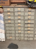 27 drawer bolt bin w misc hardware