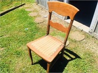 Antique Oak Upholstered Bottom Chair