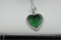 4ct emerald heart necklace