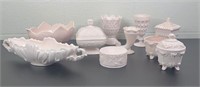 Pink Milk Glass Collection
