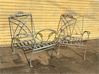 Heavy iron garden chairs