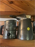 Vintage sifter and 2 quart liquid funnel